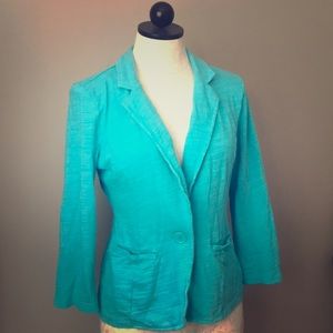Turquoise Caslon Cotton Summer Blazer